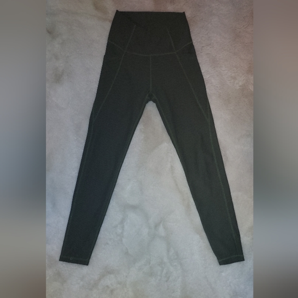 Wilo Ribbed High Rise Leggings Size S With Side Pockets - Picture 2 of 7